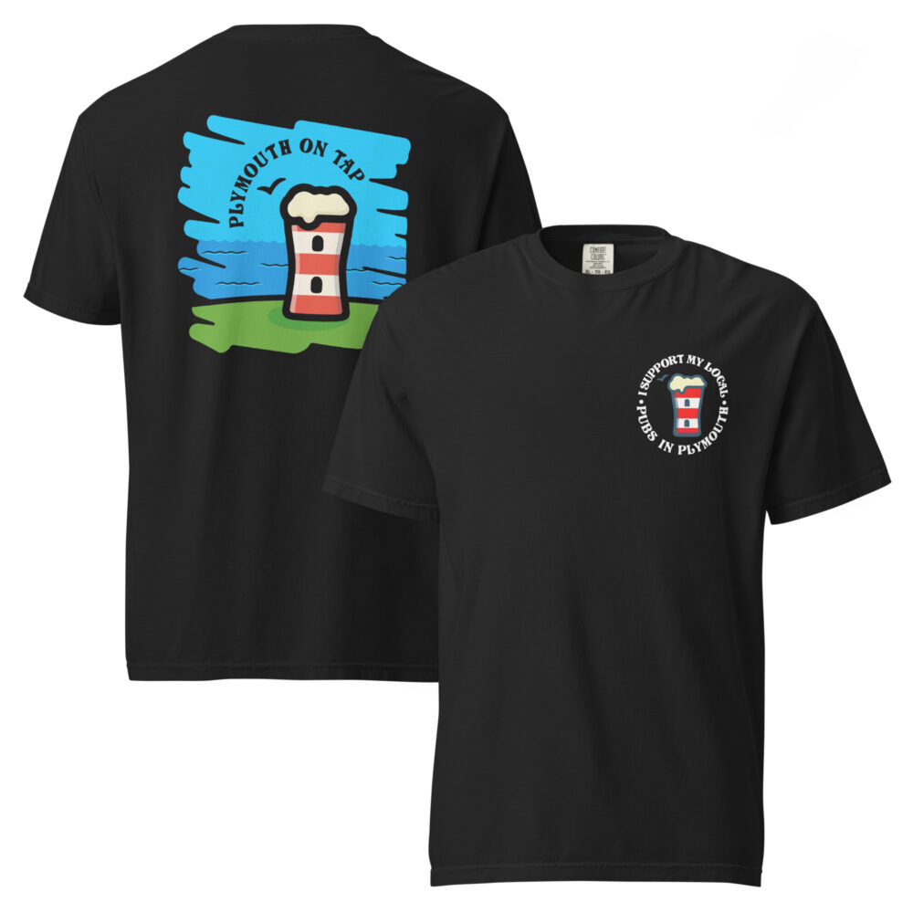 I Support My Local Front and Back Print Unisex Black Tshirt